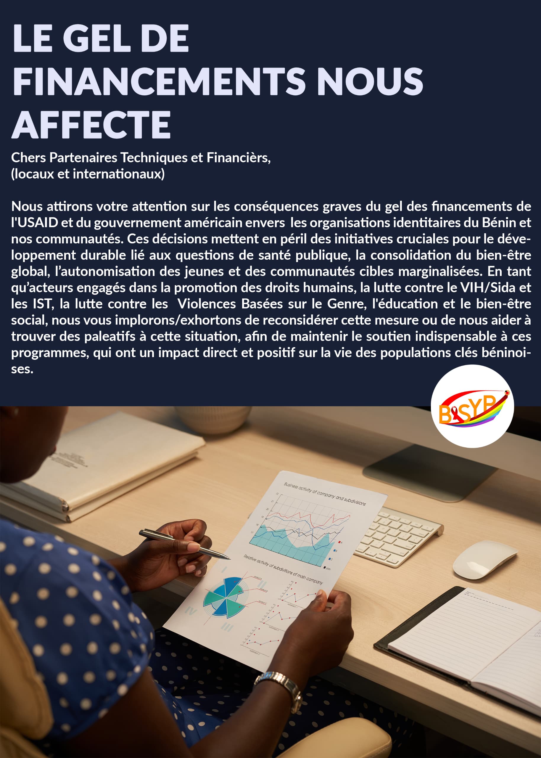 LE GEL DE FINANCEMENT DE L'USAID ET DU GOUVERNEMENT AMÉRICAIN affecte la majorité de nos actions et activités ❌ - BESYP : 1er Réseau National des Associations de Personnes LGBTIQ